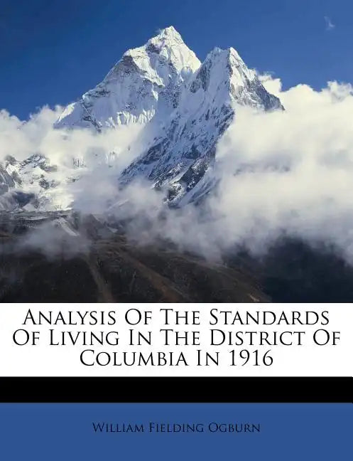 Analysis of the Standards of Living in the District of Columbia in 1916 - Paperback