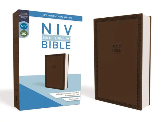 NIV, Value Thinline Bible, Imitation Leather, Brown - Imitation Leather
