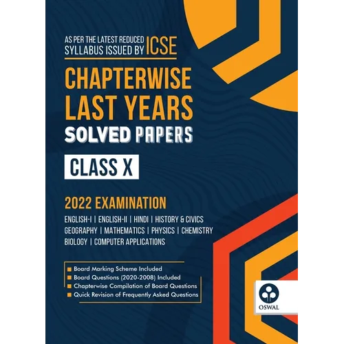 Chapterwise Last 10 Years Solved Papers: ICSE Class 10 for 2022 Examination - Paperback