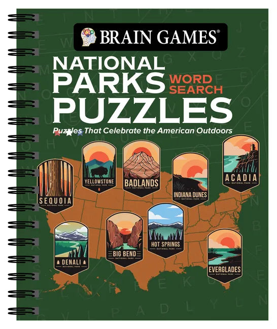 Brain Games - National Parks Word Search Puzzles: Puzzles That Celebrate the American Outdoors - Spiral