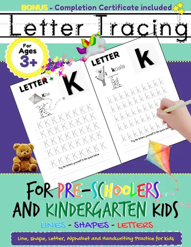 Letter Tracing For Pre-Schoolers and Kindergarten Kids: Alphabet Handwriting Practice for Kids 3 - 5 to Practice Pen Control, Line Tracing, Letters, a - Paperback