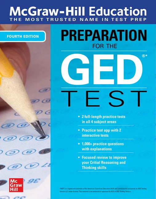 McGraw-Hill Education Preparation for the GED Test, Fourth Edition - Paperback
