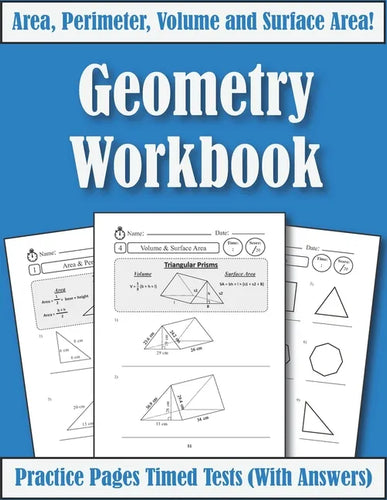 Area Perimeter And Volume: Geometry Workbook: Practice Pages Of Geometry For Kids & Beginners (With Answers) KS2-KS3 Maths - Paperback