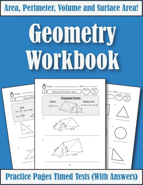 Area Perimeter And Volume: Geometry Workbook: Practice Pages Of Geometry For Kids & Beginners (With Answers) KS2-KS3 Maths - Paperback