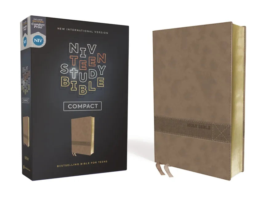 Niv, Teen Study Bible (for Life Issues You Face Every Day), Compact, Leathersoft, Brown, Comfort Print - Imitation Leather