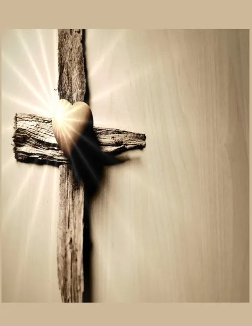 Heart and the Cross Christian Inspirational Notebook: 100 Pages 8.5