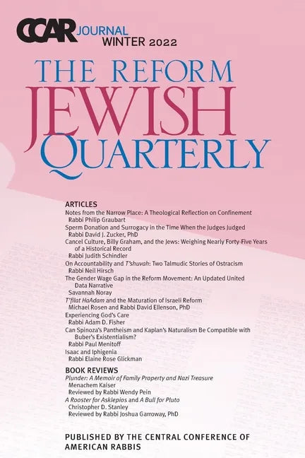 CCAR Journal: The Reform Jewish Quarterly, Winter 2022 - Paperback