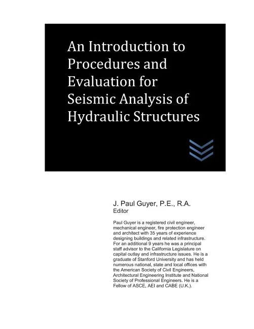 An Introduction to Procedures and Evaluation for Seismic Analysis of Hydraulic Structures - Paperback