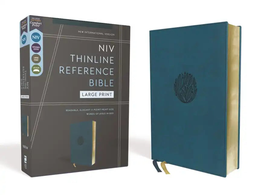 Niv, Thinline Reference Bible (Deep Study at a Portable Size), Large Print, Leathersoft, Teal, Red Letter, Comfort Print - Imitation Leather