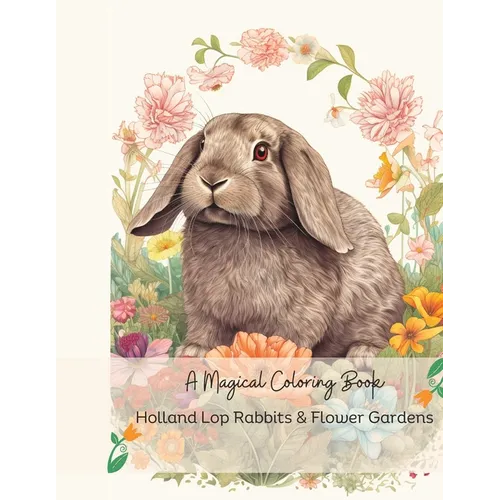 Holland Lop Rabbits & Flower Gardens: A Magical Coloring Book - Paperback