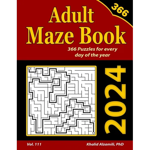 2024 Adult Maze Book: 366 Mazes for Every Day of the Year - Paperback