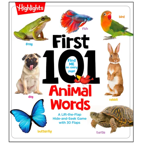 First 101 Animal Words: First Words Animal Board Book, Learning to Talk Baby Book for Essential Early Language Learning - Board Book