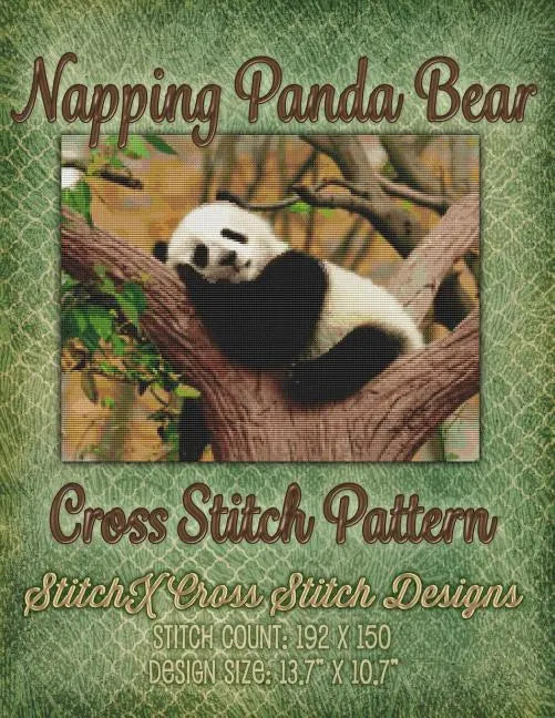 Napping Panda Bear Cross Stitch Pattern - Paperback