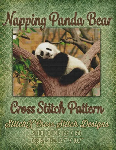 Napping Panda Bear Cross Stitch Pattern - Paperback