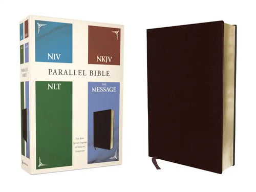 Niv, Nkjv, Nlt, the Message, (Contemporary Comparative) Parallel Bible, Bonded Leather, Burgundy - Bonded Leather