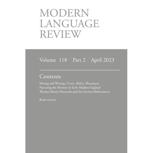 Modern Language Review (118: 2) April 2023 - Paperback