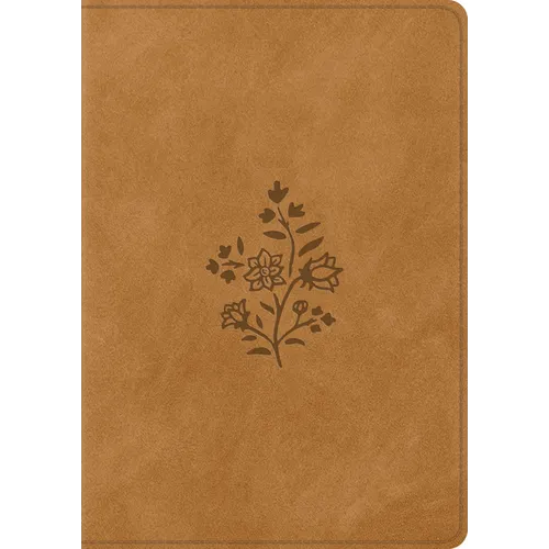 ESV Single Column Journaling Bible, Large Print (Trutone, Nubuck Caramel, Wildflower Design) - Imitation Leather