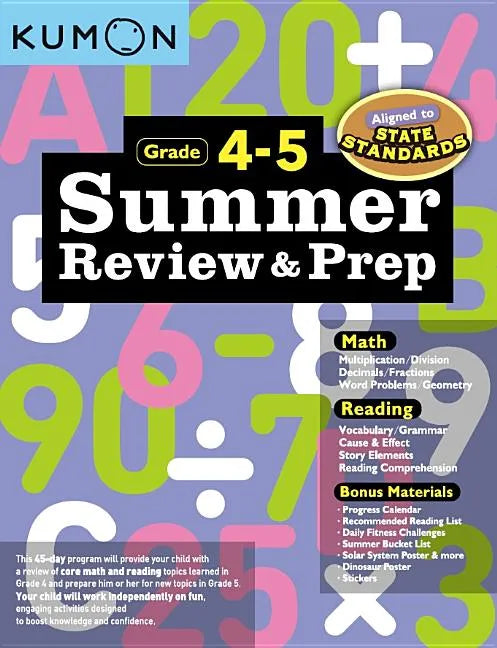 Kumon Summer Review and Prep 4-5 - Paperback