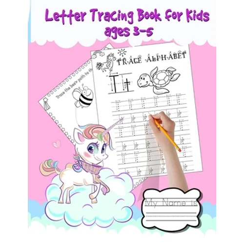letter Tracing Book for Kids Ages 3-5: Shapes, numbers and letter tracing book for preschoolers. Over 120 pages. From easy to difficult fun tracing ac - Paperback