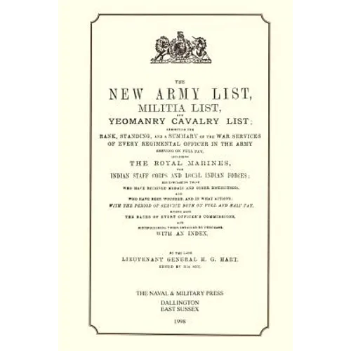 Hart OS Army List 1895 - Paperback