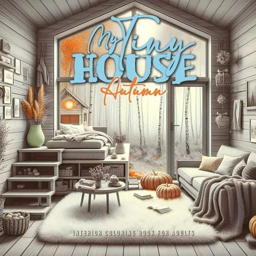 My Tiny House Autumn Coloring Book for Adults 2: Interior Coloring Book Tiny House Coloring Book Autumn Decoration Coloring Book - Paperback