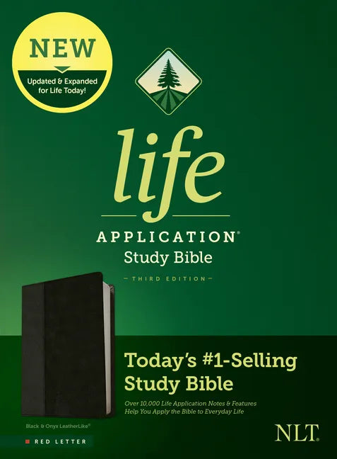 NLT Life Application Study Bible, Third Edition (Leatherlike, Black/Onyx, Red Letter) - Imitation Leather