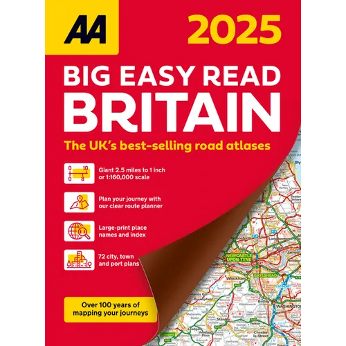 AA Big Easy Read Atlas Britain 2025 Paperback - Paperback