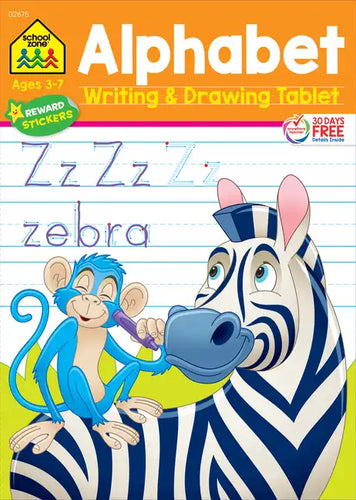 School Zone Alphabet Writing & Drawing Tablet Workbook - Paperback