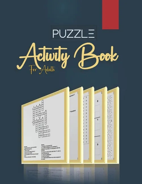 Puzzle Book for Adults: word search, sudoku hard, Trivia, crosswords, and mazes 8,5