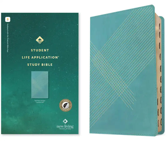 NLT Student Life Application Study Bible, Filament Enabled (Leatherlike, Teal Blue Striped, Indexed, Red Letter) - Imitation Leather