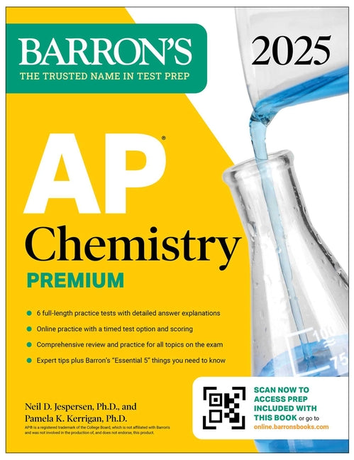 AP Chemistry Premium, 2025: Prep Book with 6 Practice Tests + Comprehensive Review + Online Practice - Paperback