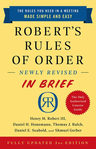 Robert's Rules of Order Newly Revised in Brief, 3rd Edition - Paperback