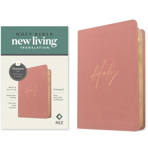 NLT Compact Bible, Filament Enabled (Leatherlike, Holy Dusty Pink, Red Letter) - Imitation Leather