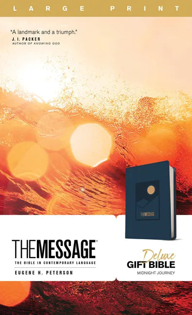 The Message Deluxe Gift Bible, Large Print (Leather-Look, Navy): The Bible in Contemporary Language - Imitation Leather