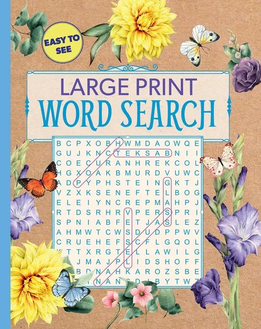 Large Print Floral Word Search - Paperback