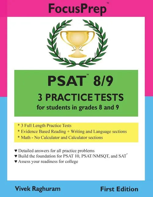 PSAT 8/9 3 Practice Tests: for students in grades 8 and 9 - Paperback