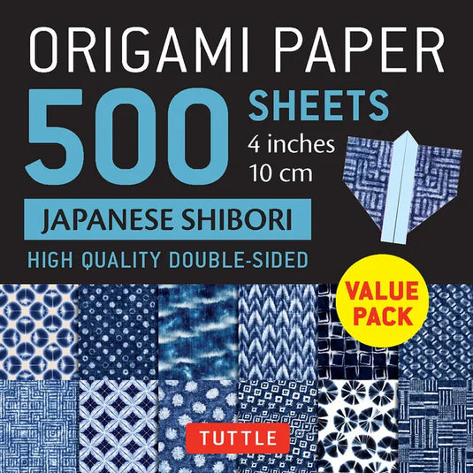 Origami Paper 500 Sheets Japanese Shibori 4 (10 CM): Tuttle Origami Paper: Double-Sided Origami Sheets Printed with 12 Different Blue & White Patterns - Loose Leaf