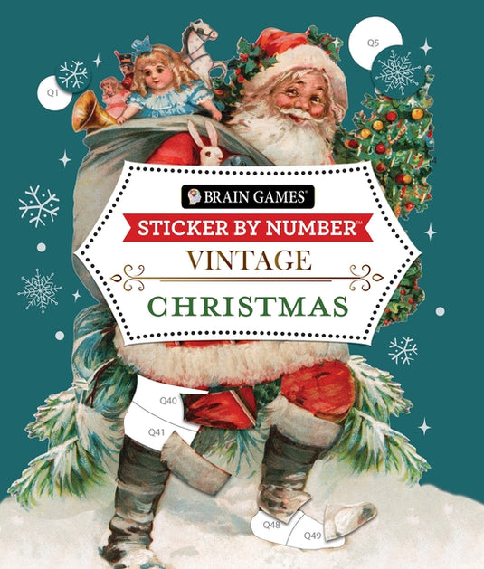 Brain Games - Sticker by Number - Vintage: Christmas - Paperback