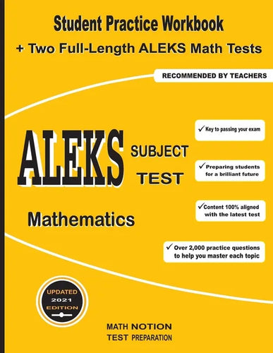 ALEKS Subject Test Mathematics: Student Practice Workbook + Two Full-Length ALEKS Math Tests - Paperback