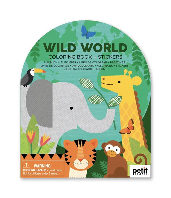 Coloring Book with Stickers Wild World - Paperback