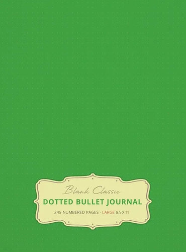 Large 8.5 x 11 Dotted Bullet Journal (Spring Green #15) Hardcover - 245 Numbered Pages - Hardcover