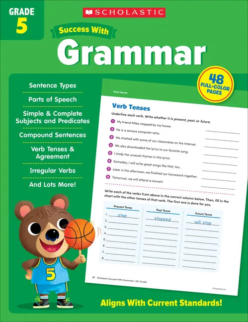 Scholastic Success with Grammar Grade 5 Workbook - Paperback