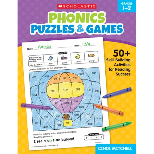 Phonics Puzzles & Games for Grades 1-2 - Paperback