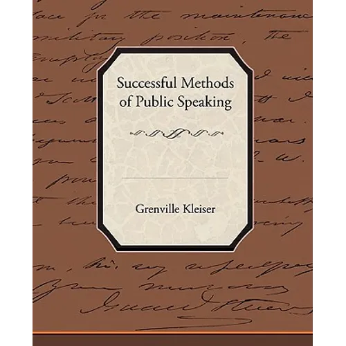 Successful Methods of Public Speaking - Paperback