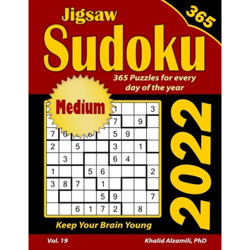 2022 Jigsaw Sudoku: 365 Medium Puzzles for Every Day of the Year: Keep Your Brain Young - Paperback
