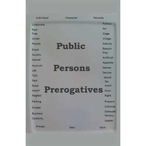 Public Persons Prerogatives - Paperback