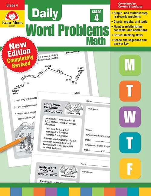 Daily Word Problems Math, Grade 4 Teacher Edition - Paperback