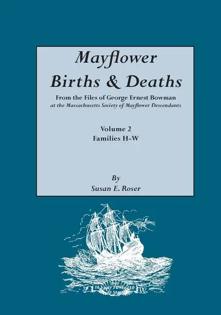 Mayflower Births & Deaths, from the Files of George Ernest Bowman at the Massachusetts Society of Mayflower Descendants. Volume 2, Families H-W. Index - Paperback