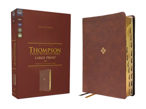Nkjv, Thompson Chain-Reference Bible, Large Print, Leathersoft, Brown, Red Letter, Thumb Indexed, Comfort Print - Imitation Leather
