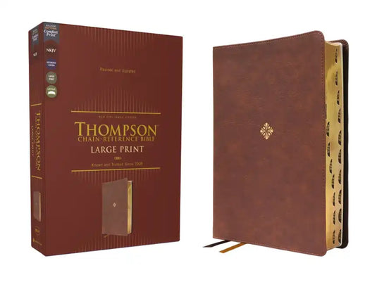 Nkjv, Thompson Chain-Reference Bible, Large Print, Leathersoft, Brown, Red Letter, Thumb Indexed, Comfort Print - Imitation Leather